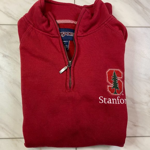Jansport Stanford University 1/4 Zip Pullover Sweatshirt Cardinal Relaxed XL - Picture 1 of 6